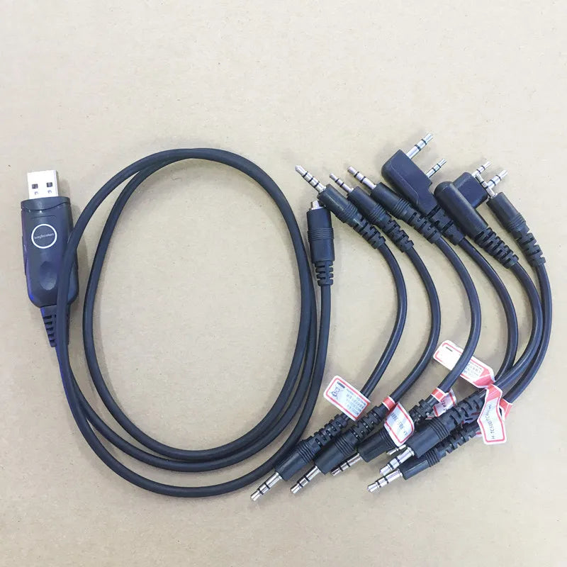 6 in 1 USB programming cable for kenwood,baofeng,motorola,yaesu,hytera,mag one a8,for icom etc walkie talkie