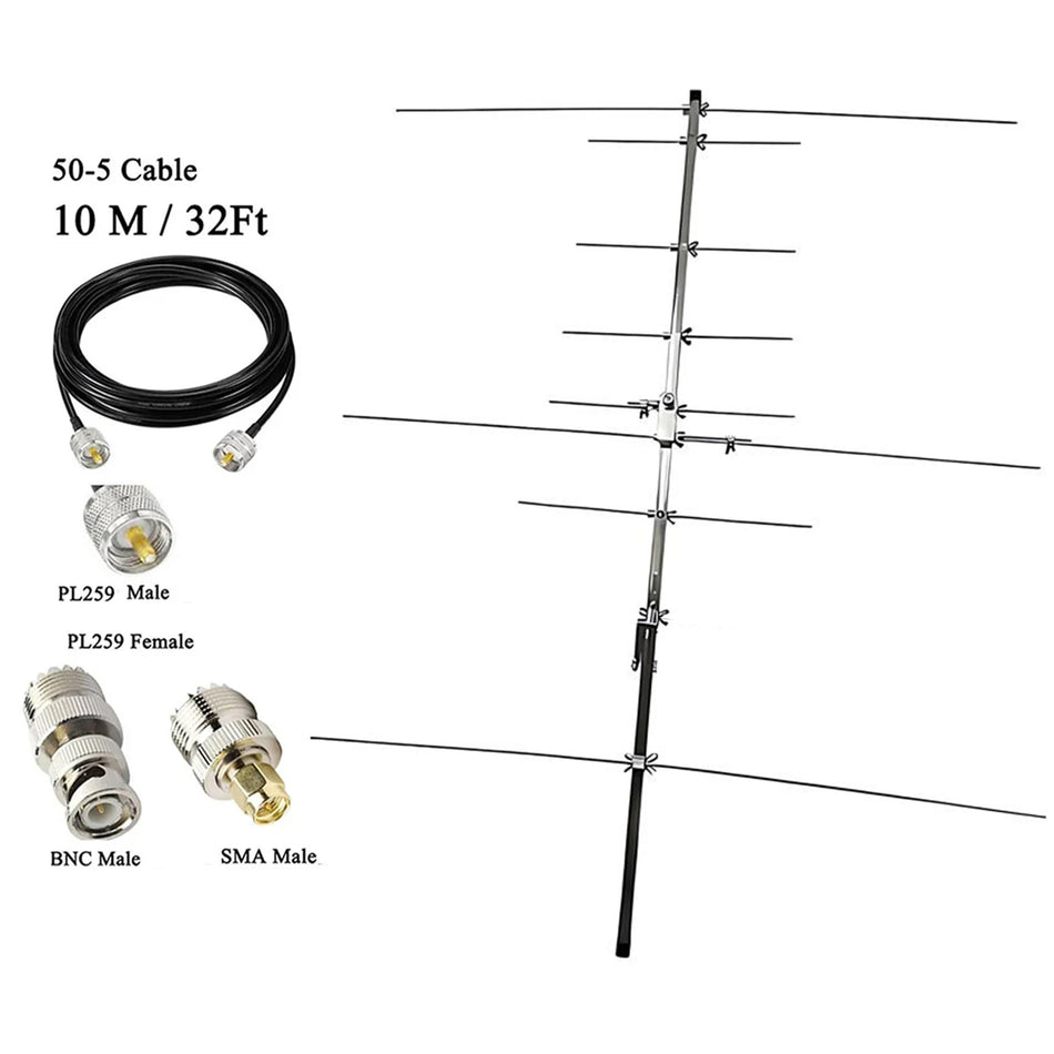 Dual-Band VHF/UHF 8-Element Yagi Antenna for Outdoor Radio Communication