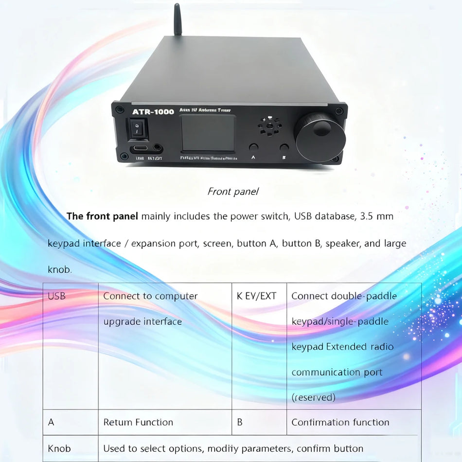ATR-1000 1000W Automatic Antenna Tuner 1.8–30MHz for YAESU ICOM Kenwood