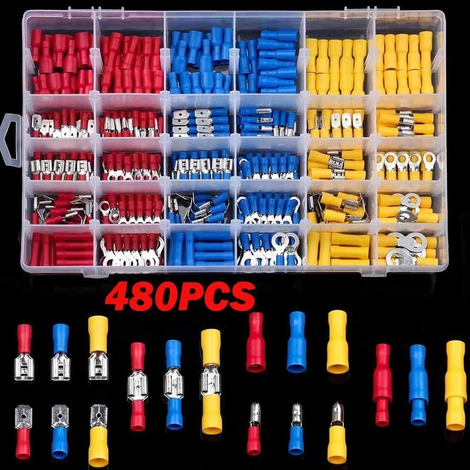 Wire Connector Kit Male Female Insulated Crimp Terminal Set 102/280/300/480PCS