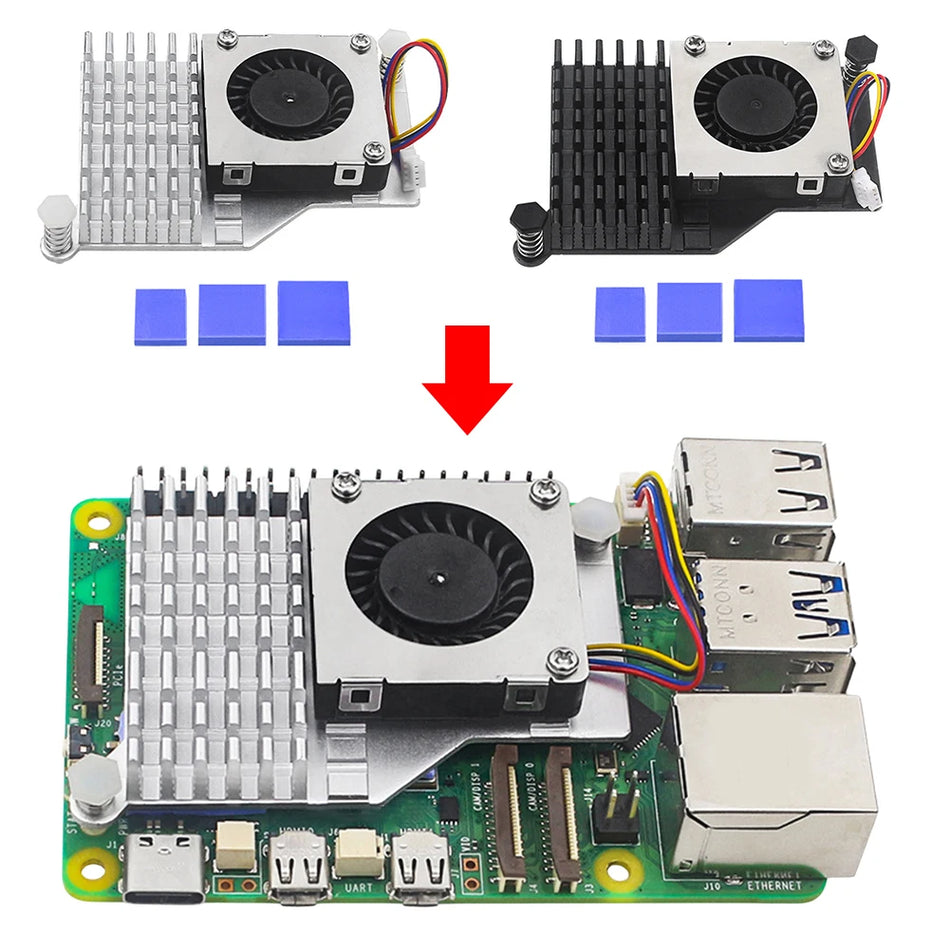 Raspberry Pi 5 Active Cooler Aluminum Heatsink Cooling Fan