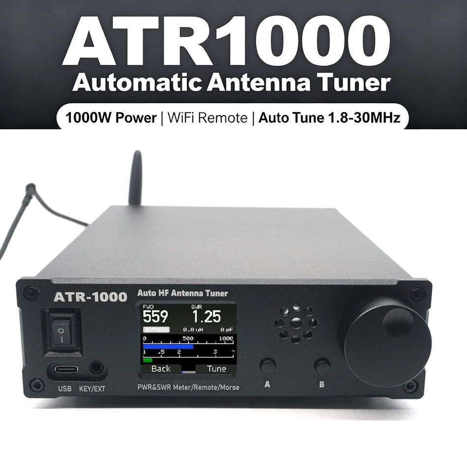 ATR-1000 1000W Automatic Antenna Tuner 1.8–30MHz for YAESU ICOM Kenwood